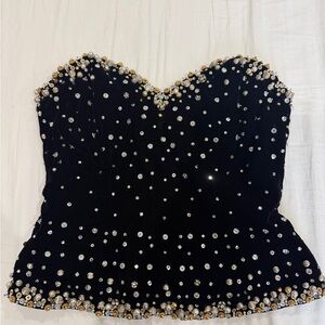 Victoria Royal Ltd Beaded Strapless Corset Top